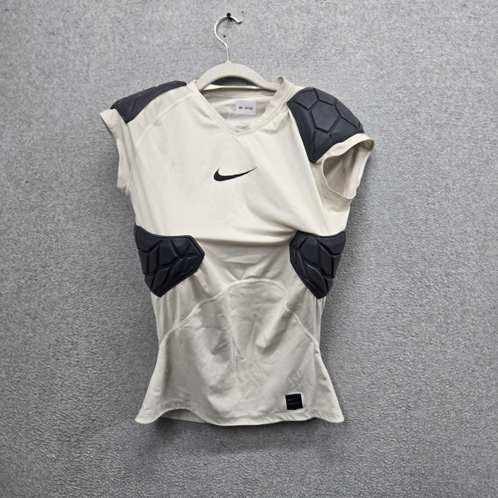 Nike Men Shirt M White Padded Compression Shirt Nike Pro Hyperstrong Football